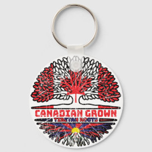 Chaveiro Tibete - Bandeira das Raízes das Árvores Canadiana