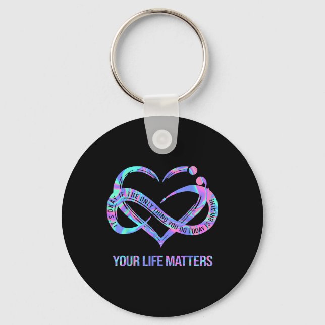 Chaveiro Tie Dye Heart Your Life S Suicida Prevention Aware (Frente)