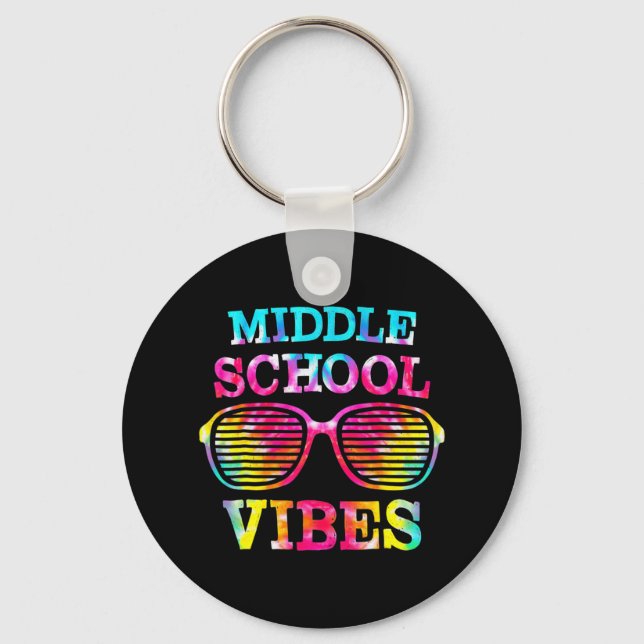 Chaveiro Tie Dye MidSchool Vibes Professora De Volta (Frente)
