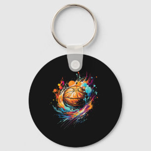 Chaveiro Tie Dye Splash Basquete Colorida De Basquete