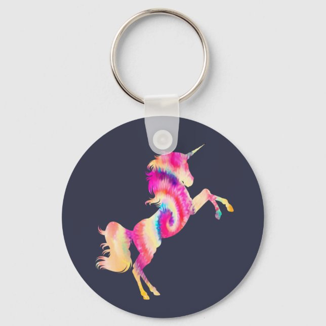 Chaveiro Tie Dye Unicorn (Frente)