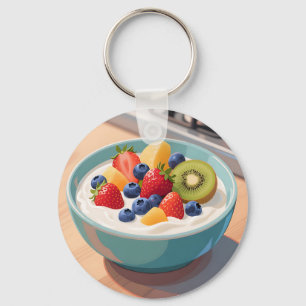 Chaveiro Tigela de Iogurte com Frutas Frescas