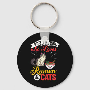 Chaveiro Tigela de Ramen de Gato Sopa de Macarrão de Frango