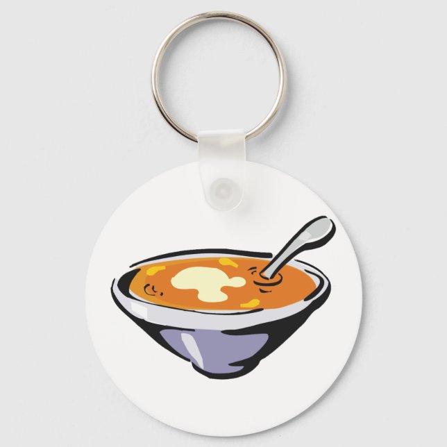 Chaveiro Tigela de Sopa de Tomate com Colher (Frente)