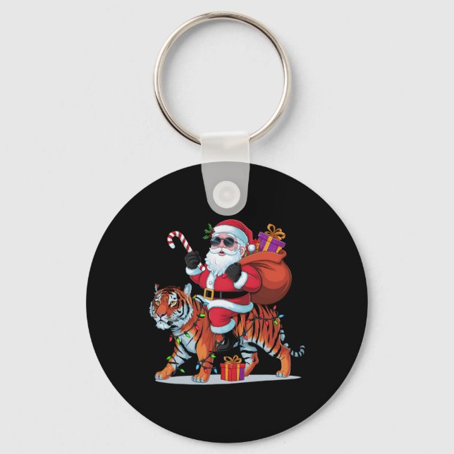 Chaveiro Tiger Lover Xmas Lighting Papais noeis pilotando T (Frente)
