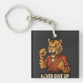 Chaveiro Tiger Martial Arts - Never Give up motivational 