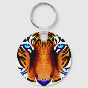 Chaveiro Tigre Artístico Gato Face Cabeça Cuja Cabeça Corta