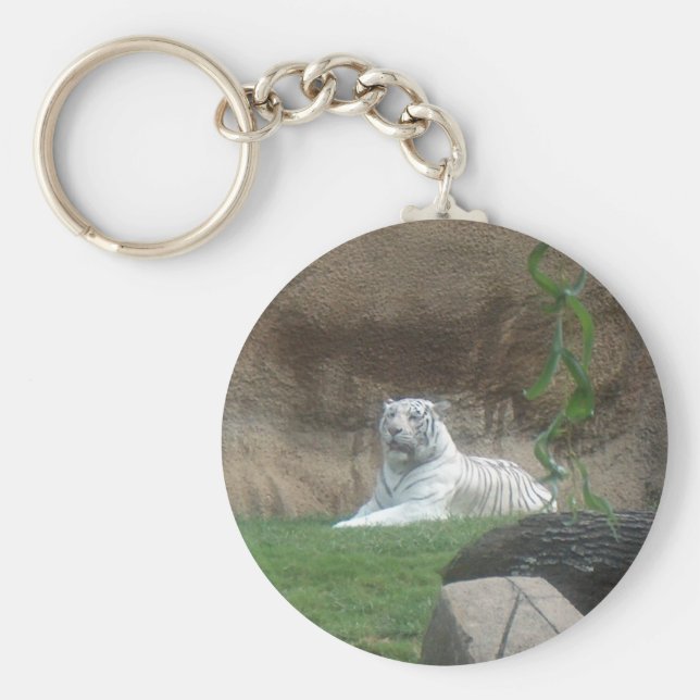 Chaveiro Tigre Branco Basking (Frente)