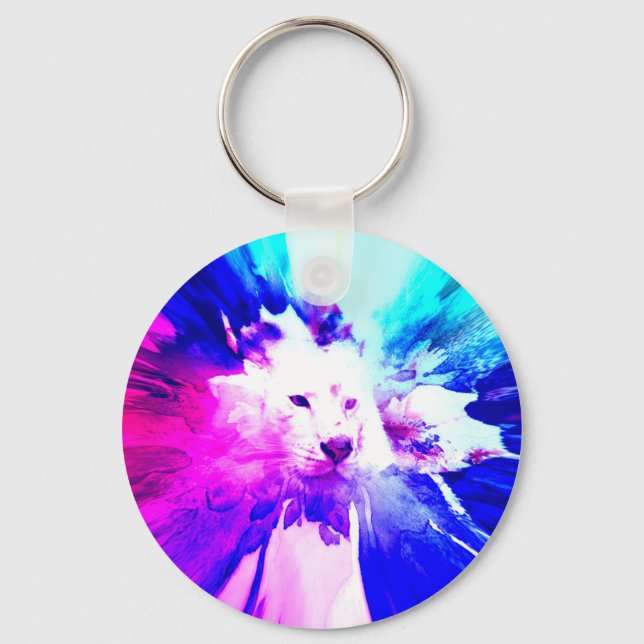 Chaveiro Tigre Branco Colorido (Frente)