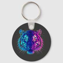 Tigre Branco Neon – Arte de Vida Selvagem Cyberpun