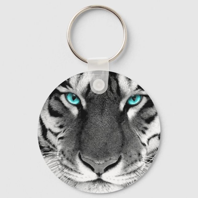 Chaveiro Tigre Branco Preto (Frente)