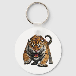 Chaveiro Tigre de Bengala Feroz no Meio do Salto Vida Selva