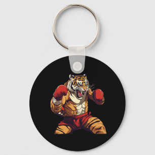 Chaveiro Tigre De Boxer Tailandês E Tailandês Com Raiva Mua
