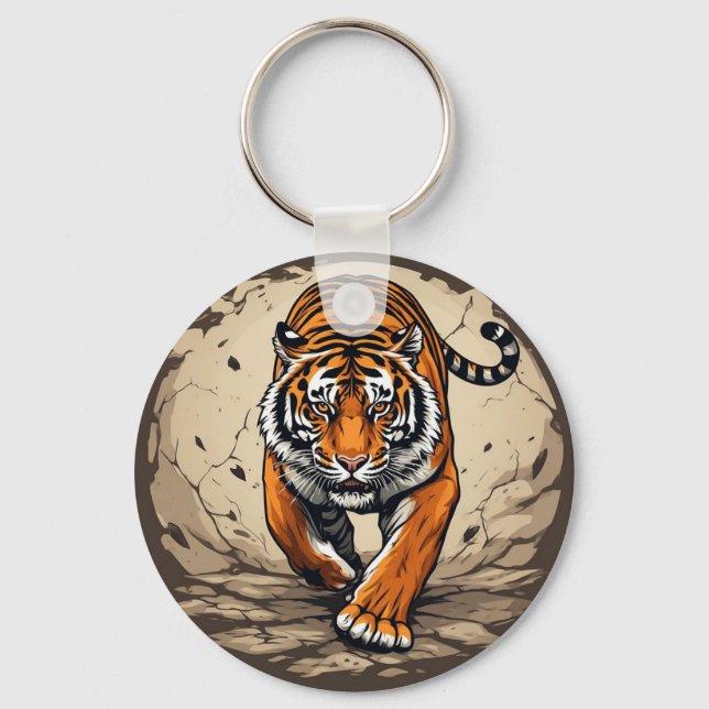 Chaveiro Tigre de Carregamento Poderoso (Frente)