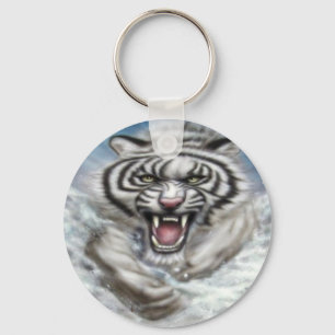 Chaveiro tigre de white Keychain, porta-chaves/