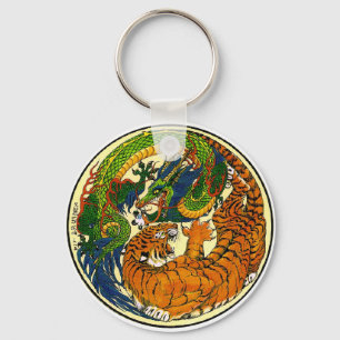 Chaveiro Tigre & dragão Yin Yang