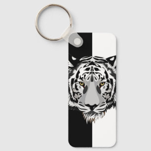 Chaveiro Tigre em preto e branco