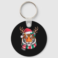 Tigre Rena Crismas Chapéu de Papai Noel Tigre Nata