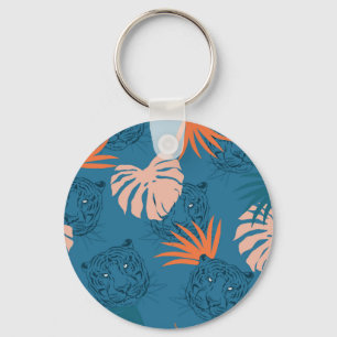 Chaveiro Tigre tropical deixa azul profundo
