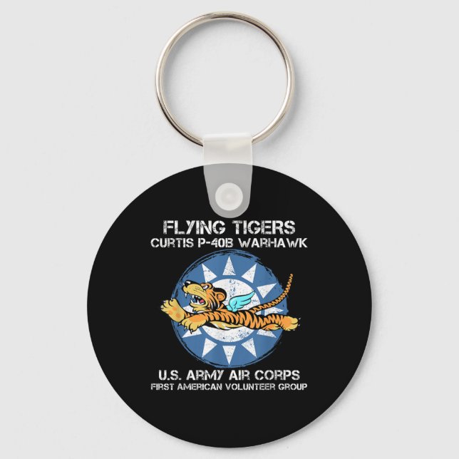 Chaveiro Tigres Voadores Curtis P-40b Warhawk 2 Air War (Frente)