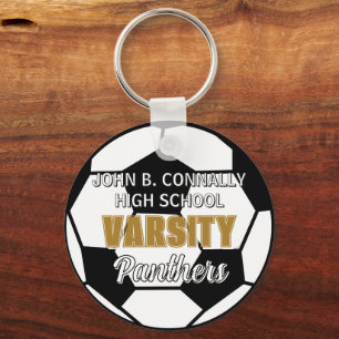 Chaveiro Time de Futebol Varsity do Ensino Médio Personaliz