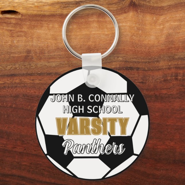 Chaveiro Time de Futebol Varsity do Ensino Médio Personaliz (Frente)