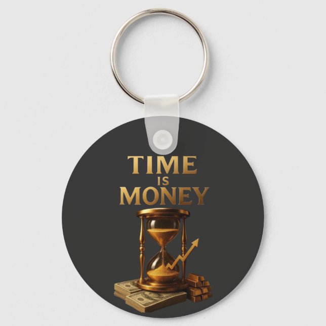 Chaveiro Time Is Money | Powerful Motivational Design (Frente)
