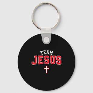 Chaveiro Time Jesus - Emblema Cruz Cristã Divertida Fé St