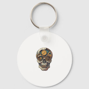 Chaveiro Timekeeper de Caveira e Relógio