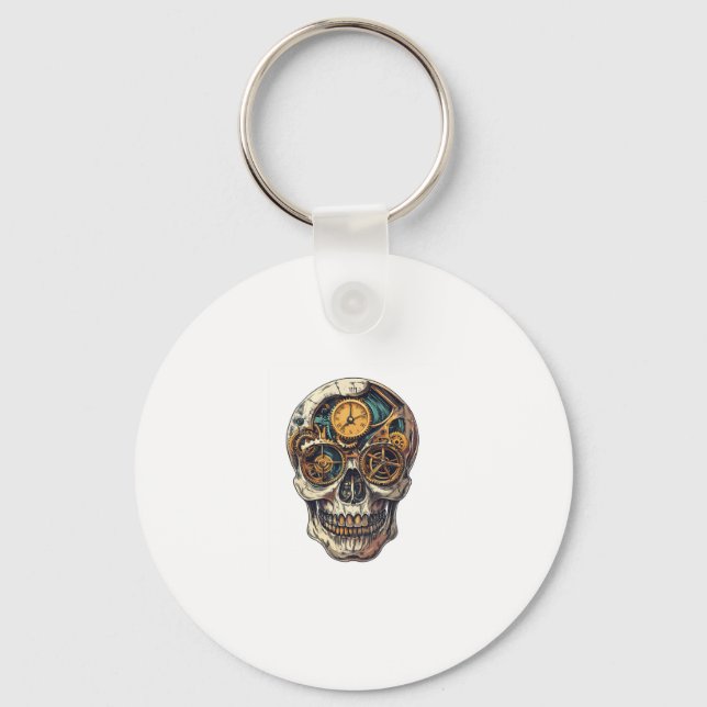 Chaveiro Timekeeper de Caveira e Relógio (Frente)