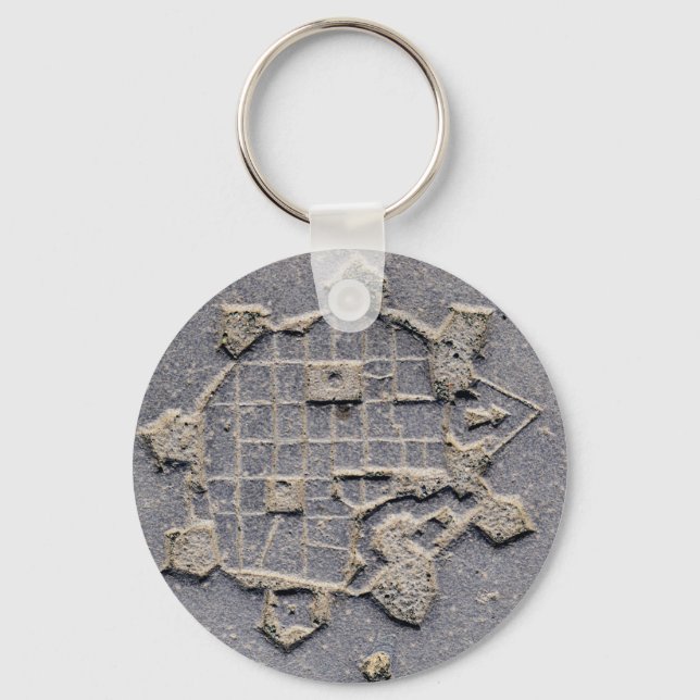 Chaveiro Timisoara Romênia, mapa de citadel, pedra antiga (Frente)