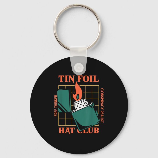 Chaveiro Tin Foil Hat Club - Free Thinker - Conspiração Rea (Frente)