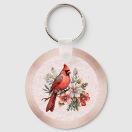 Chaveiro Tinta Rosa Cor Cardinal Redondo