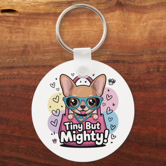 Chaveiro Tiny but Mighty Chihuahua  Keychains & Lanyards (Verso)