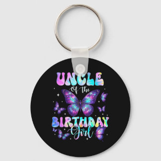 Chaveiro Tio Da Menina Do Aniversário Borboleta Tie-Dye
