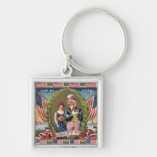 Chaveiro Tio Sam e senhora Liberdade