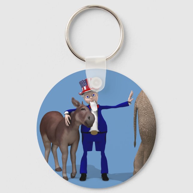 Chaveiro Tio Sam Hugs Happy Donkey (Frente)
