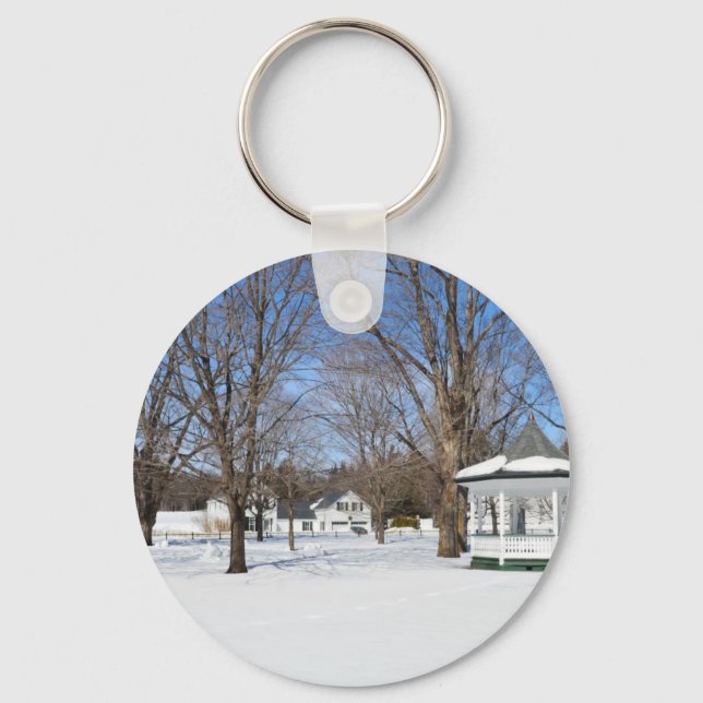 Chaveiro Típica Cidade de Vermont no Inverno (Frente)