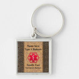 Chaveiro Tipo personalizado alerta do diabético - 1 ou 2
