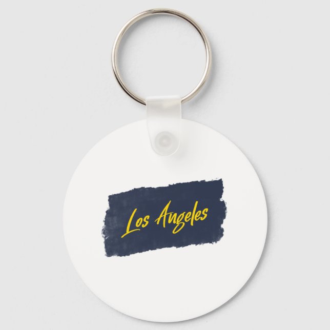 Chaveiro Tipografia Amarela Manuscrita Los Angeles (Frente)