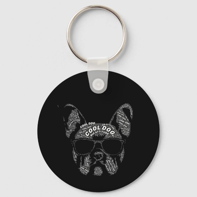 Chaveiro Tipografia de Bulldog Francês (Frente)