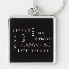 Chaveiro Tipografia de Café Estilo Moderno de Barista Prese