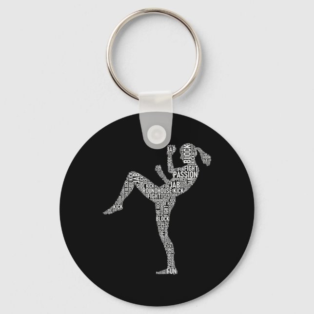 Chaveiro Tipografia de Kickboxer - Kickboxing Artes Marciai (Frente)