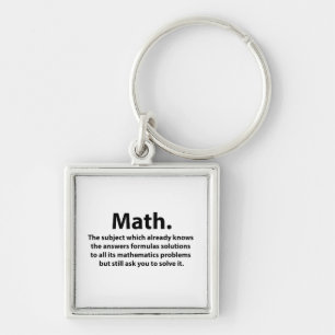 Chaveiro Tipografia de Matemática Matemática Divertida