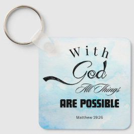 Chaveiro Tipografia de Matheus 19:26 Design