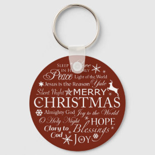 Chaveiro Tipografia de Palavras de Natal