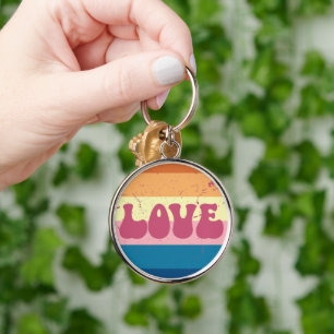 Chaveiro Tipografia Do Amor Com Vintage Sunset Strips