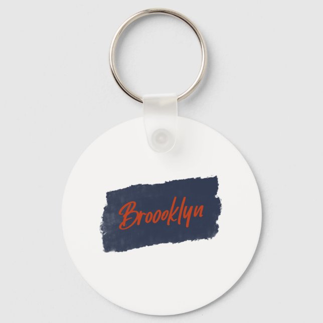 Chaveiro Tipografia Vermelha Manuscrita Brooklyn (Frente)