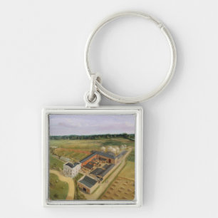 Chaveiro Tiptree Salão e fazenda, Essex, c.1850-60 (óleo