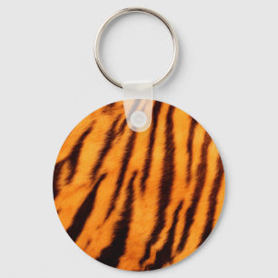 Chaveiro Tiras de Tigre Laranja Selvagem e Vibrante
